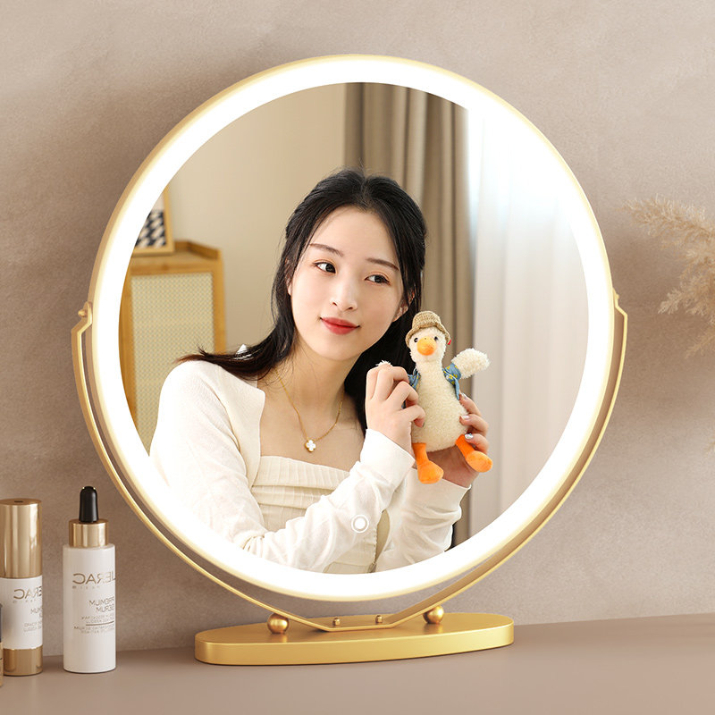 Desktop Intelligent Led Makeup Mirror With Lamp Girls Bedroom Dresden Dressers Mirror Student Dorm Table Dressers-Taobao