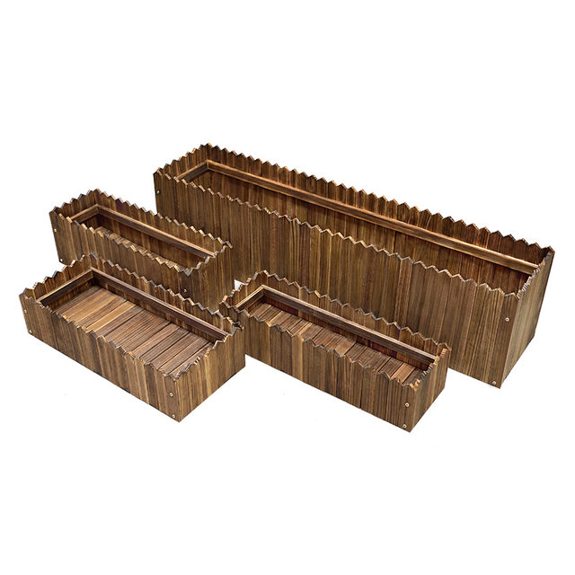 Anticorrosive wood flower box balcony outdoor indoor planting outdoor wood pot flower ໄມ້ໄມ້ແຂງ trough ສີ່ຫລ່ຽມຂະຫນາດໃຫຍ່ພິເສດຫນາ