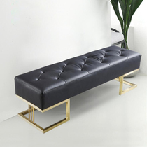 Northern Europe light luxury shoe stool household bedroom door soft packed cushion shoe frame enter the door long strip of shoe stool Junyi