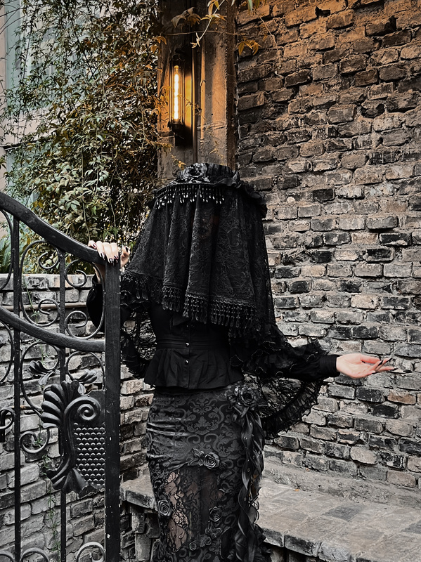 【Lady of the Castle】Black Lolita Gothic Hat for Widow Lady 【Lady of the Castle】Black Lolita Gothic Hat for Widow Lady