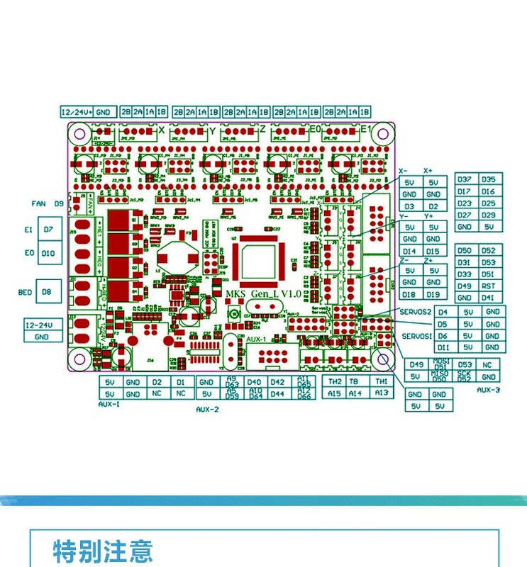 Máy in 3D bo mạch chủ không điều khiển MKS GEN L v1.0 Bảng điều khiển bo mạch chủ tương thích với đường dốc marlin nguồn mở - Phụ kiện máy in phụ kiện máy in canon