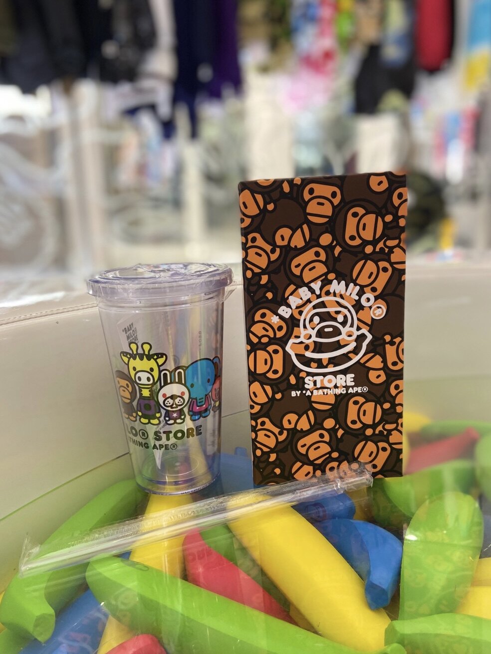 it Bape baby milo21 autumn winter with cover straw water glass 4036XXH continental spot