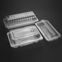 Disposable square plastic box transparent with LID LID food delivery packaging cake box rectangular commercial