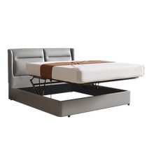 Chivas Italian minimalist imported first-layer cowhide home master bedroom storage double soft bed C099