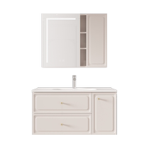 Realt Y0026 smart defogger mirror cabinet ceramic integrated basin large storage cabinet touch switch cabinet LED mirror