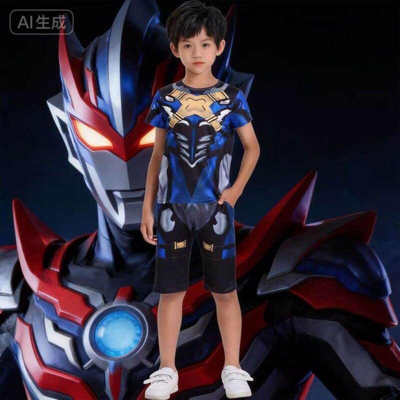 Ultraman Torrechia Short-Sleeved Shorts 2026 New Style Boys' Zero Cos Short-Sleeved T-Shirt Short-Sleeved Tiga Suit Ultraman Torrechia Short-Sleeved Shorts 2026 New Style Boys' Zero Cos Short-Sleeved T-Shirt Short-Sleeved Tiga Suit