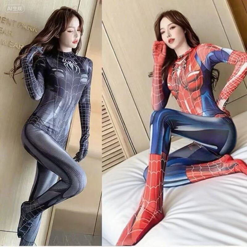 Female Streamer Spider-Man Bodysuit 2025 New Style Headgear Plus Size Adult Version Tiktok Influencer Cosplay Outfit Female Streamer Spider-Man Bodysuit 2025 New Style Headgear Plus Size Adult Version Tiktok Influencer Cosplay Outfit
