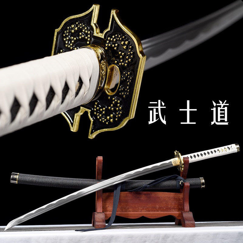 Iaido Samurai Blade, Taotou Practice Sword, Collectible, Integrated Long Wooden Sheath, Anime-Style, Unsharpened
