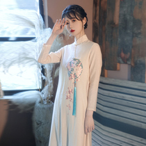 Improved cheongsam young 2021 spring and summer new Chinese style loose size girl long dress
