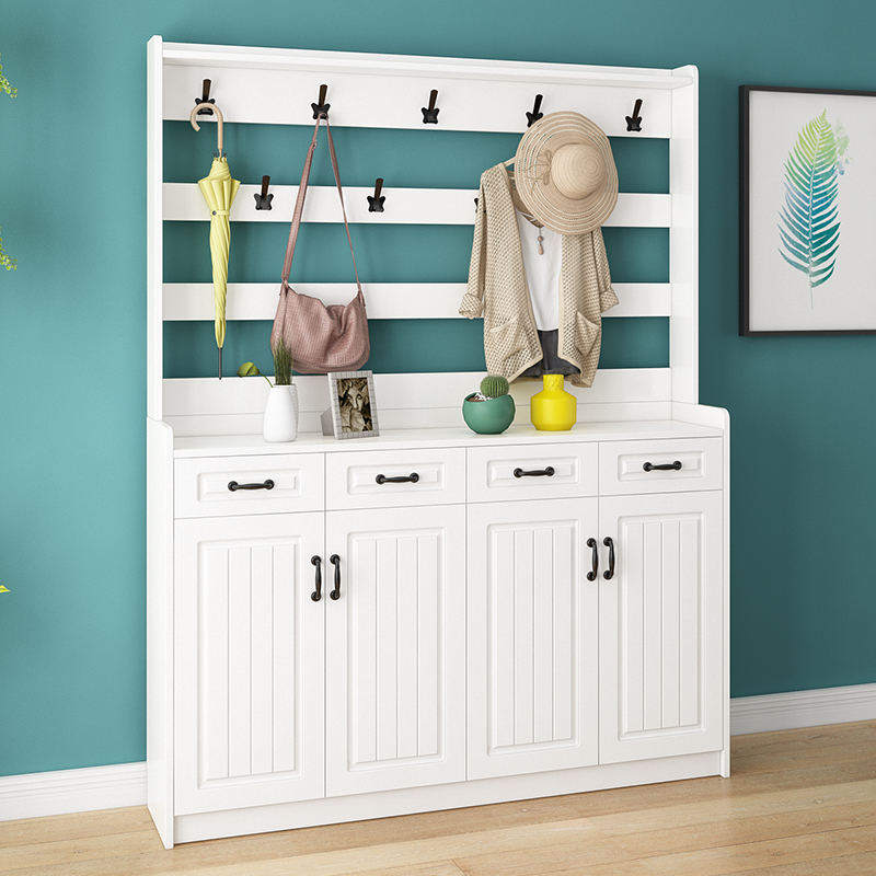 Entry door Shoe cabinet Modern minimalist hanging clothes hanger Xuanguan Gate Hall Cabinet White Balcony Shoe Closet Large Capacity Screen Partition Cabinet