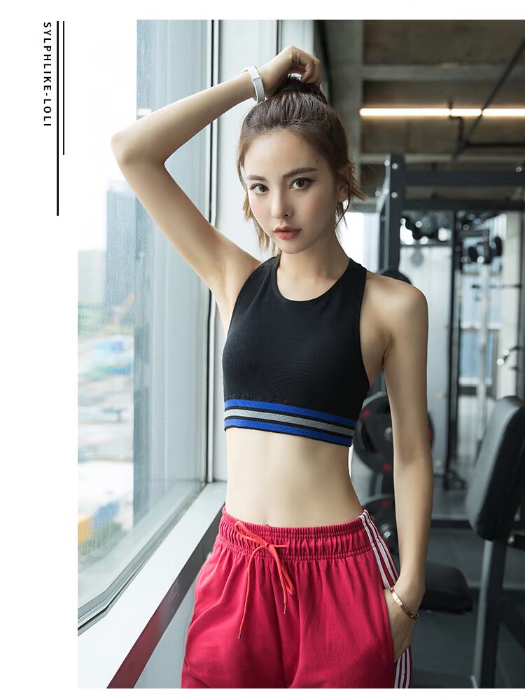 Langsha chạy yoga bra vest loại hỗ trợ cao rập khuôn chống sốc tập hợp áo ngực thể thao chuyên nghiệp đồ lót nữ - Đồ lót thể thao áo tập puma
