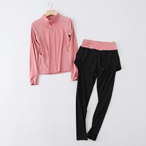 Foreign trade Export Grand-Tailed Single Womens Clothing High-end Running Yoga Long Sleeve Long Pants Fitness Sport Two Suits Women