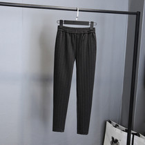 Cut the label womens shopping mall withdrawal cabinet Haren pants elastic waist striped casual pants foreign trade Womens original tail single clearance Womens