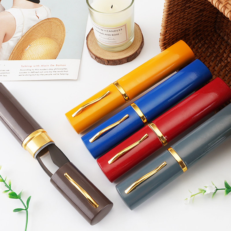 Pen-tube portable old flower mirror male and female general small old flower lens box colored ultra-fine pen old flower lens box
