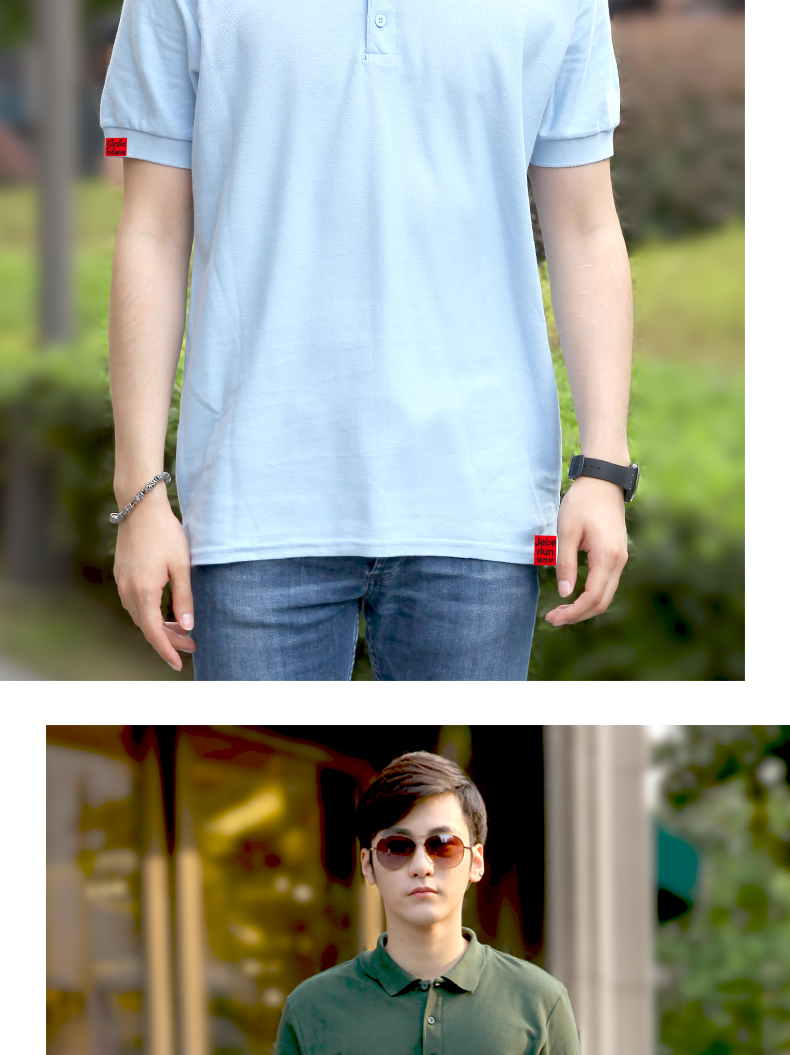 Jane bailun 2019 hè mới ve áo cotton ngắn tay áo thun nam size lớn trẻ trung đơn giản màu sắc POLO áo thủy triều áo thun nam có cổ