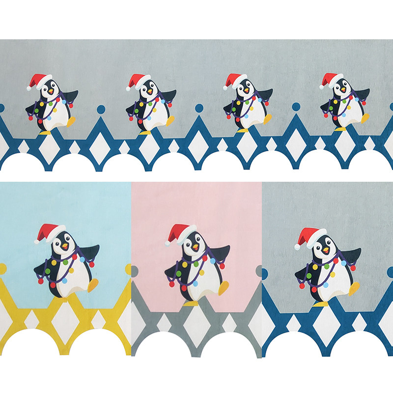 Cheniel cartoon curtain head customized processing free punched children's room floating window mantle self-adhesive magic stick