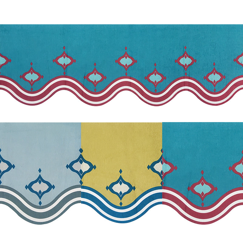 Finished Curtain Curtain Head Living-room Bedroom Nordic Children's House Floating Curtain Head Mantle Head Decoration Custom Magic Sticker Self-Stick