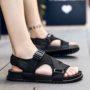 Giày sandal nam thanh niên vải bạt đi giày nam mang một từ kéo dép nam ra giày thời trang kéo giày sandal nam