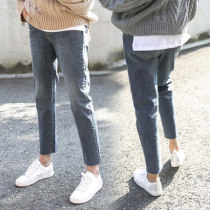 Jeans women 2021 new spring and autumn high waist thin high nine loose wide legs chic Hong Kong flavor straight pants