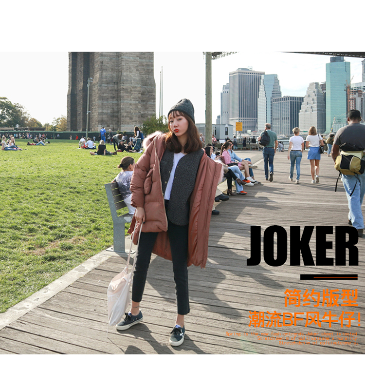Quần ống suông nữ màu đen Quần jeans đen rộng 9 điểm cho học sinh phiên bản Hàn Quốc của quần lửng ống rộng cộng với nhung dày đồ nữ đẹp