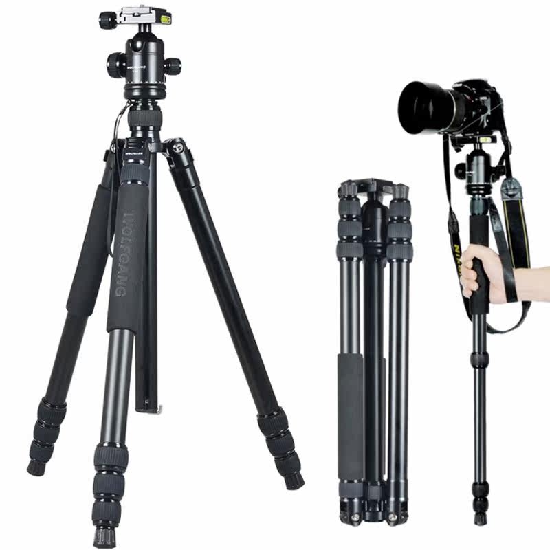 Single-eye camera tripod large load-bearing Canon 5D43 800D77D80D6D70D portable detachable monopod stand