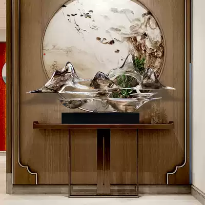 Zen artwork ornaments new Chinese living room entrance aisle clubhouse decoration ink rockery Teahouse Building Room