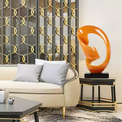 Resin imitation jade ornaments new Chinese style Art Club hotel yellow soft glass fiber sculpture Custom