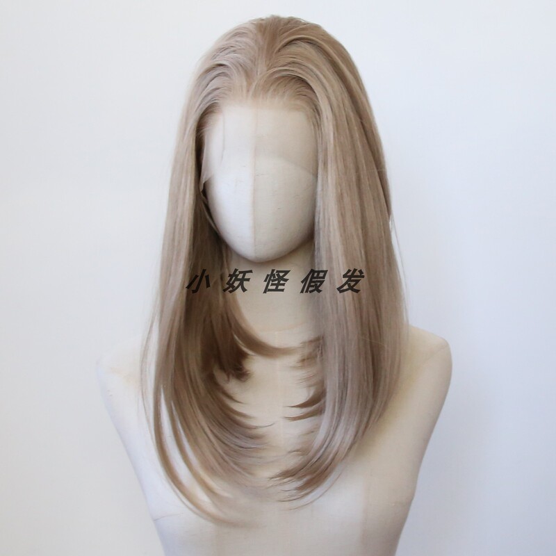 Honey Golden Brown Short Bob Wig with Inward Curls, Light Brown Lace Front Synthetic High-Temperature Fiber Wig, Full Head Wig