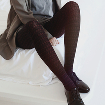 Special foreign trade wool retro Inn Van autumn winter maginette thickened warm double needle jacquard pantyhose womens underpants socks