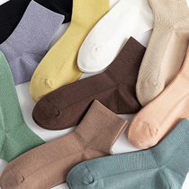 New Pint Color High Quality Without Bone Stitching Comfort Double Stitch Cotton Socks Bacteriostatic Lady Pure Cotton Briefs Short Socks