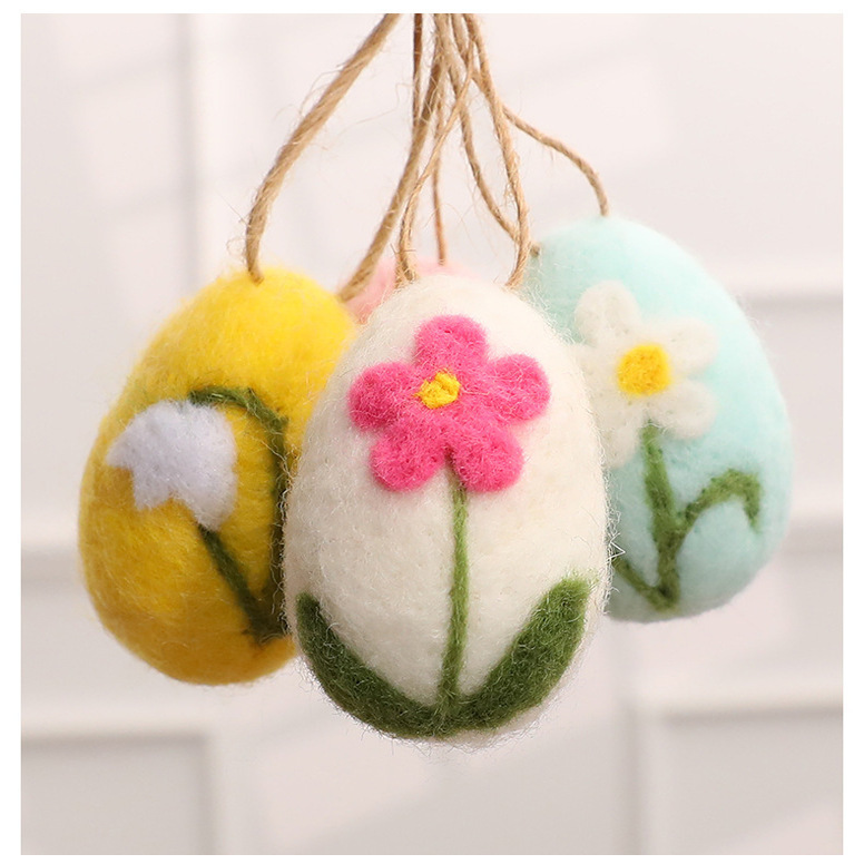 Cross-Border Popular Easter Egg Bunny, Simulated Wool Felt Foam Egg DIY Decoration Pendant, Easter Decoration