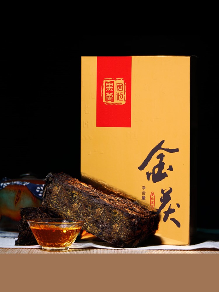 2015 Anhua Black Tea Golden Flower Brick Tea Authentic 1000g Hunan Black Tea Brick Tea