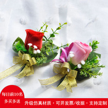 Rose simulation business corsage Wedding celebration Award conference Company opening fake flower etiquette event Guest investment