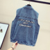 Casual denim phụ nữ vest 2019 mùa xuân mới và mùa thu Hàn Quốc phiên bản của tay đầu lỏng lẻo vest 10 tán vai áo khoác 