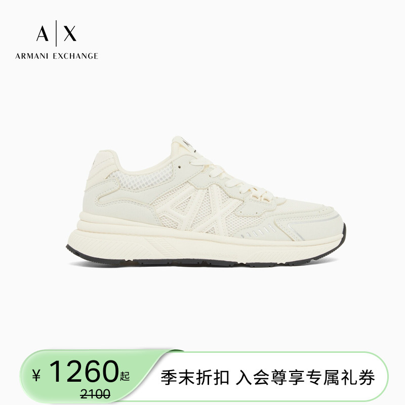 Armani Exchange/Armani's New Summer Style Men's Mesh Patchwork Thick-Soled Casual Sports White Shoes