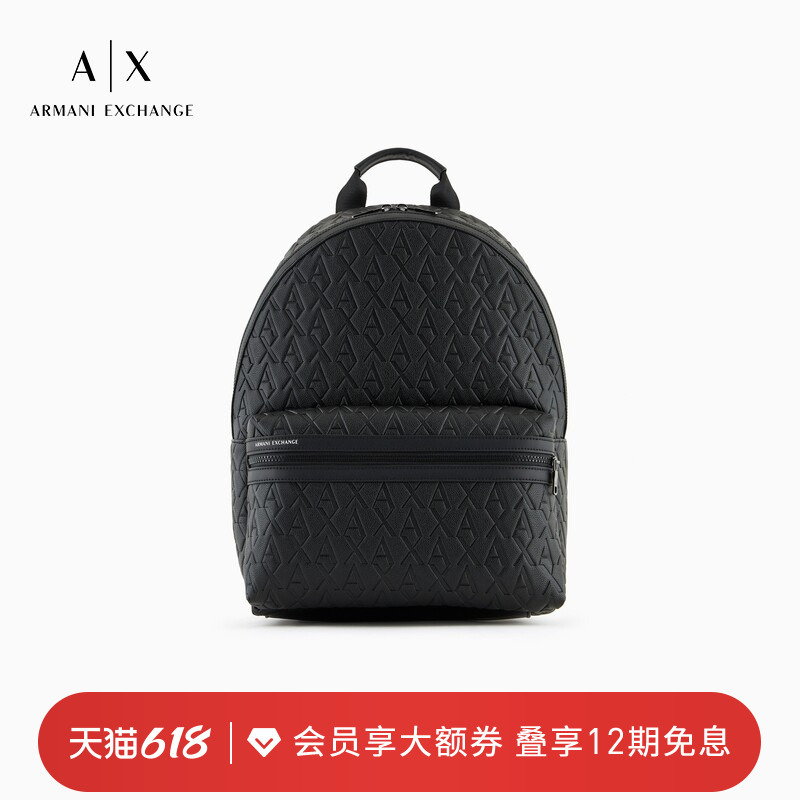 [Father's Day Gift] Armani Exchange/Armani Spring/Summer Men's Large Capacity Monogram Backpack