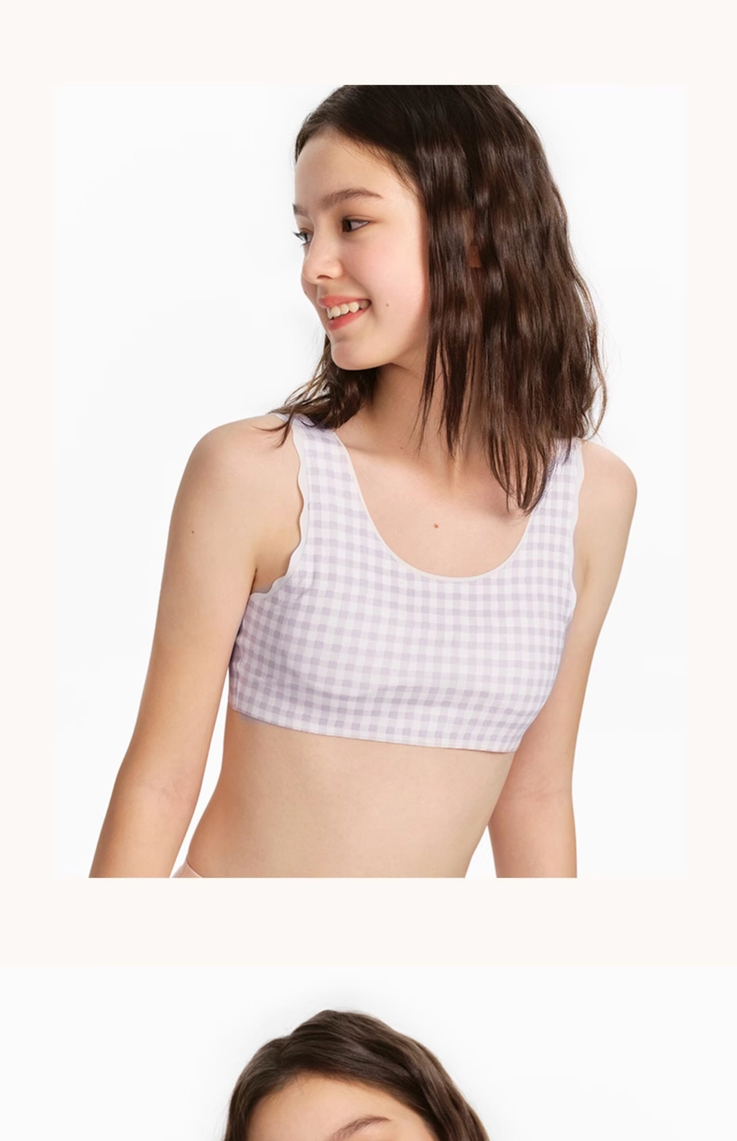 Топы и бра 小黑托 托暱女童发育文胸内衣夏季抹胸运动儿童一阶二阶薄背心初中生 Black tonny