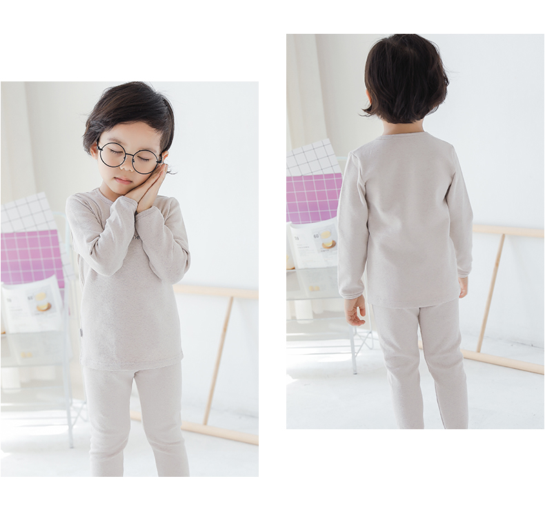 Little rùa đen bé trai đồ lót dày phù hợp với mùa thu và mùa đông mới quần áo mùa thu ấm áp đồ ngủ cotton nhiệt quần lót bé trai