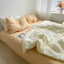 Sheet four-piece cotton sheet quilt cover four-piece cotton sheet four-piece set of ins cotton spring and autumn soft