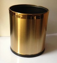 Special price golden flame retardant guest barrel hotel stainless steel room trash can KTV toilet bag double barrel