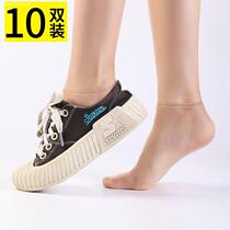 Socks for women summer thin Japanese style crystal socks glass stockings shallow mouth boat socks transparent stockings cotton bottom womens trendy