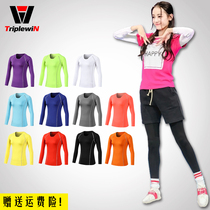 Base quick-drying Running sports fitness basketball Football Swimming Long sleeve casual T-shirt womens tight sunscreen thin