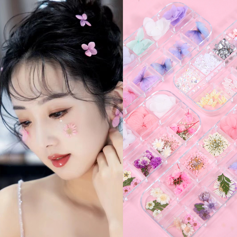 Dried Flower Face Stickers, Children's Photo Face Decorations, Makeup Petals, Bridal Eye Makeup, Bright Diamond Butterfly