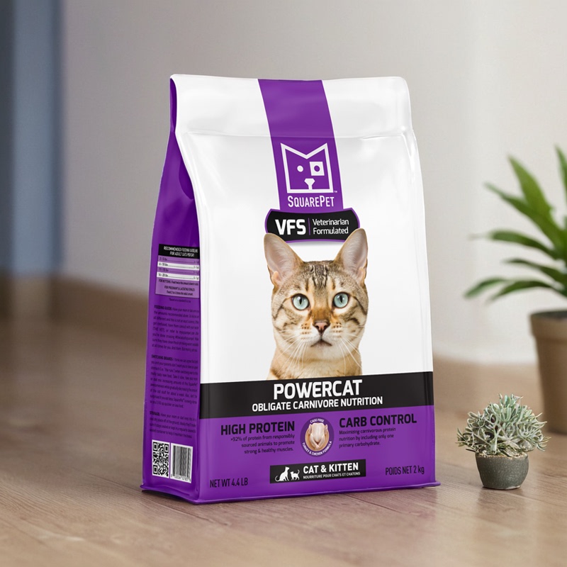 American Squarepet Natural Grain-Free Turkey and Chicken Complete Cat Food Dry Food High Protein Low Carbohydrate Evo