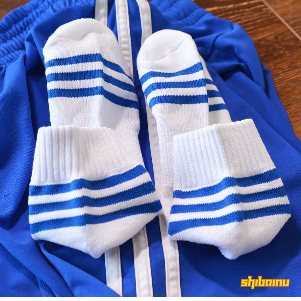 Đường Giang Nguyên thiết kế nguyên bản cotton trắng nam vớ phía dưới khăn ống chuyển động sọc khử mùi thoáng khí 8 đôi tất nam công sở