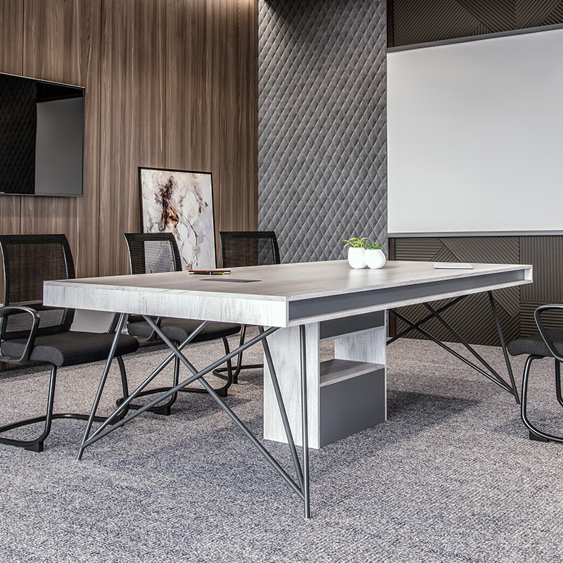 Large small meeting table long table reception in talks table and chairs combined long table bench office furniture is innate and modern