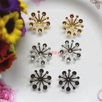 Special price DIY ornaments earrings accessories 18mm golden floras with pistachios with small water and winged wing metal