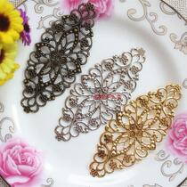 Special Price Ancient Loose Beads Hairpin DIY Ornament Accessories material 35 * 80mm white K color bronze color gold large flower sheet