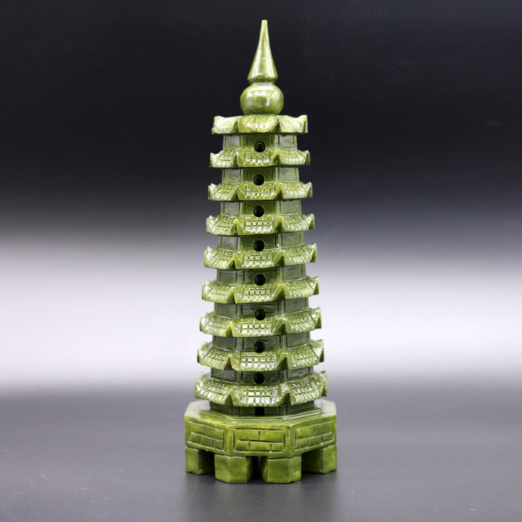 Jade sculpture Wenchang Tower 9 floors 13 floor Living room office Book room Bedroom natural jade Pendulum Decoration Gift