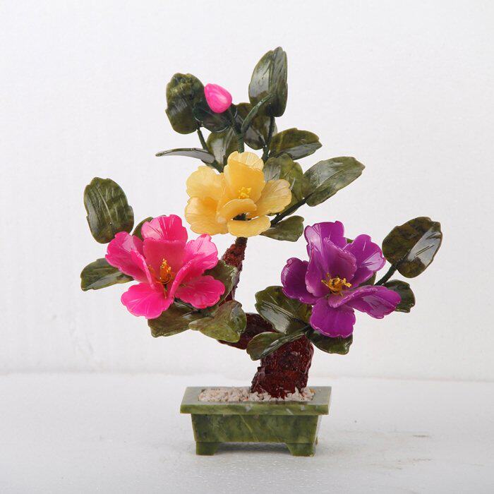 Natural Upscale Jade Pendulum Pieces Fugui Peony Handicraft Swing Accessories home Ornament TV Cabinet Living-room Pendulum